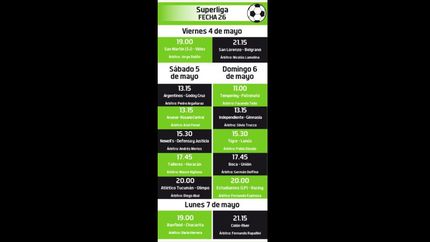 superliga: arbitros de la fecha 26