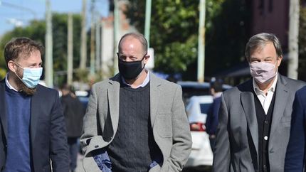 Otermín, Insaurralde y Cascallares, en una recorrida.