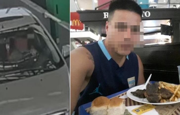 El fugitivo huyó del escenario del crimen en el auto que está a nombre de su pareja.