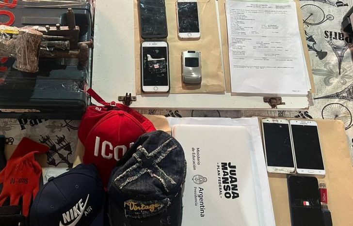 Elementos incautados en los allanamientos.