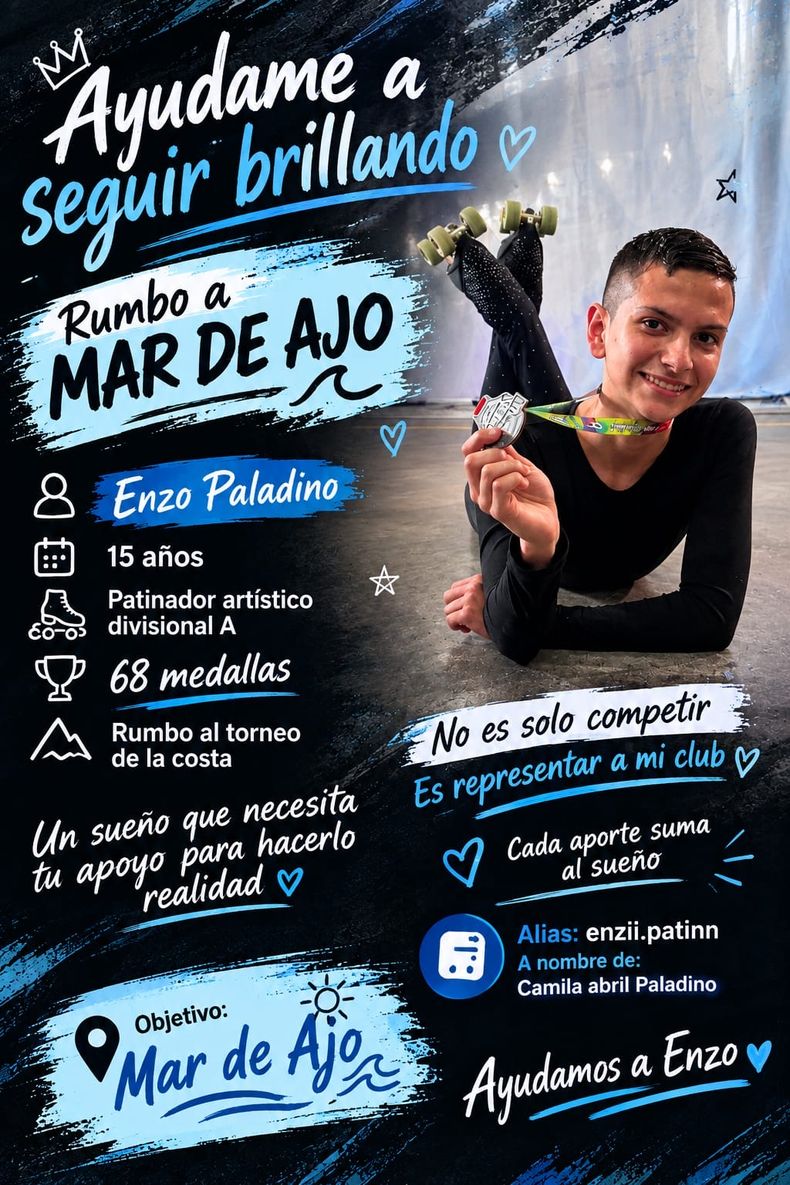 Enzo compite en la categoría A Nacional Cadete.