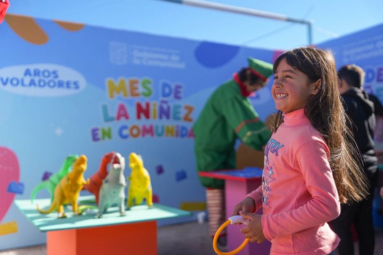 Los "aros voladores" una de las propuestas que atrajo a cientos de peques.&nbsp;