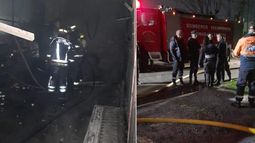 Bomberos Voluntarios de Lomas apagaron las llamas de un incendio en un galpón.