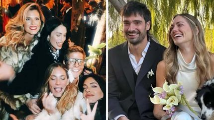 Los ex Casi Ángeles con Rocío Igarzábal.&nbsp;