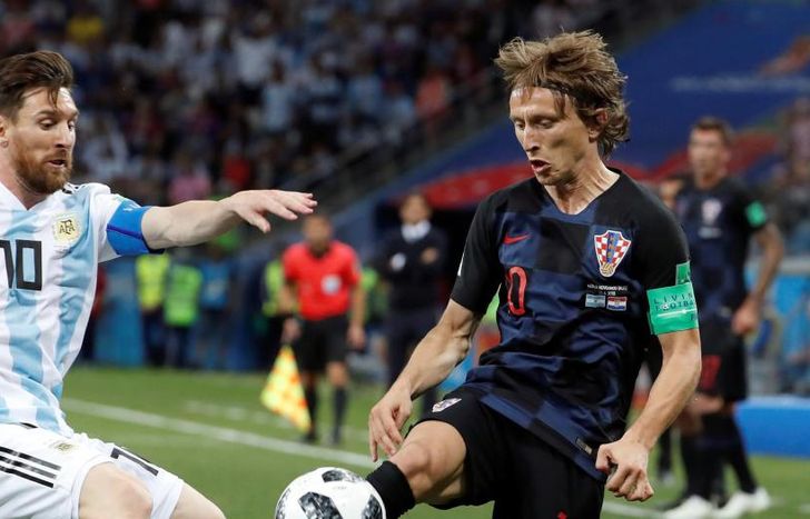 Messi y Modric, en el último Argentina - Croacia en Mundiales.