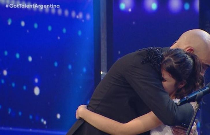 Abel y Fiorella, emocionados.