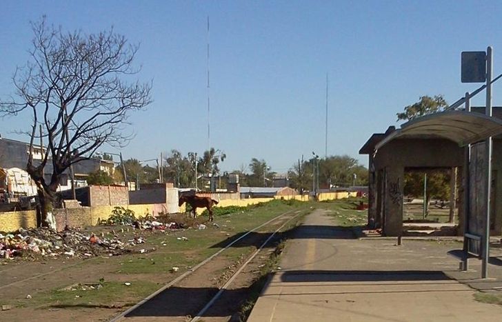 La estación de Budge, ya desaparecida, en sus últimos tiempos.