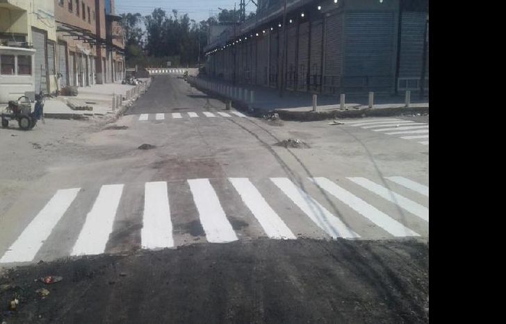 se pavimentaron 500 metros de calle.