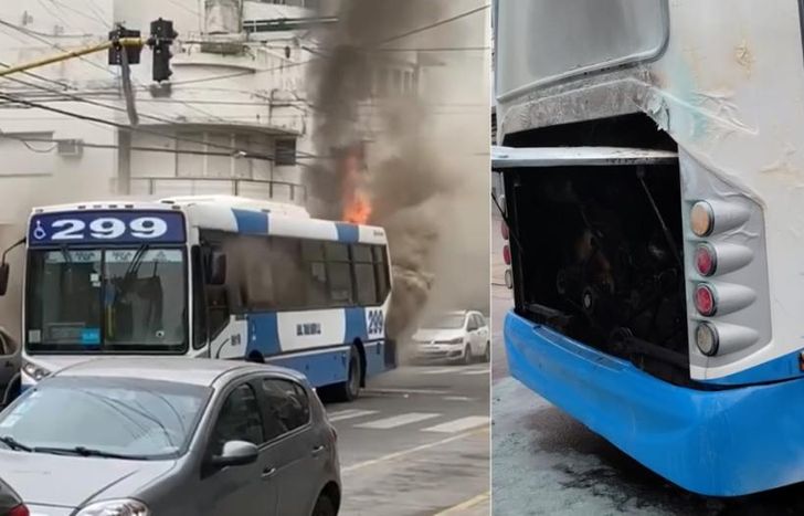 El colectivo salió de la terminal y se incendió tres cuadras después.