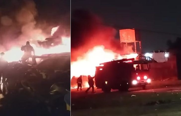 Los Bomberos de Lomas trabajaron durante toda la madrugada.