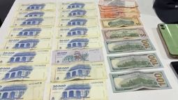 Dinero incautado en el allanamiento en Budge, en Lomas de Zamora.