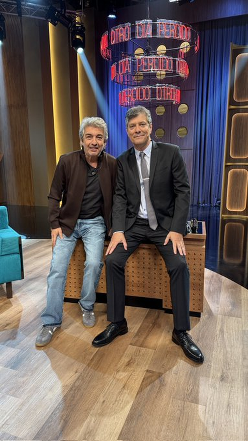 Ricardo Darín y Mario Pergolini, en El Trece. 
