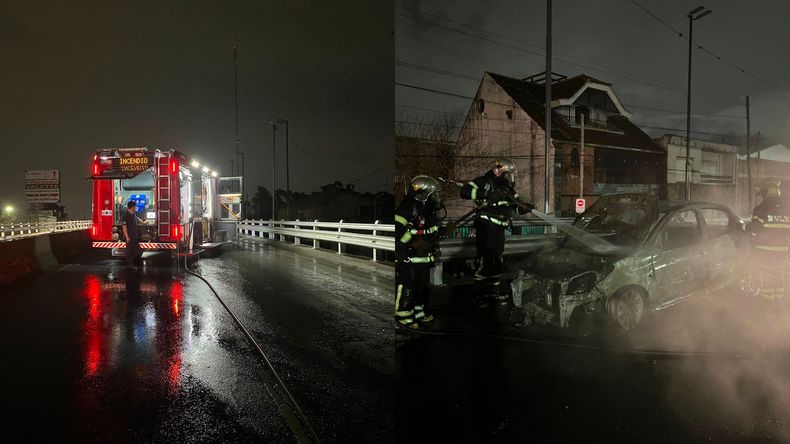 Cinco bomberos partíciparon del operativo.