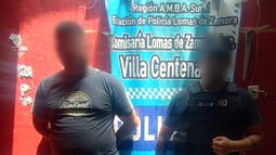 El detenido, en la Comisaría 7ª de Lomas de Zamora.