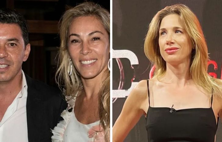 Marcelo Gallardo, su esposa y Alina Moine.&nbsp;