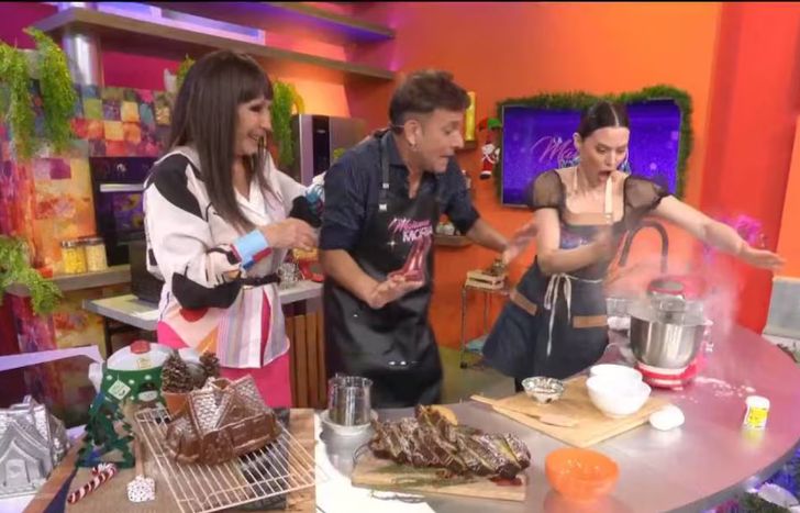 Moria Casán y Martín Bossi, en acción.&nbsp;