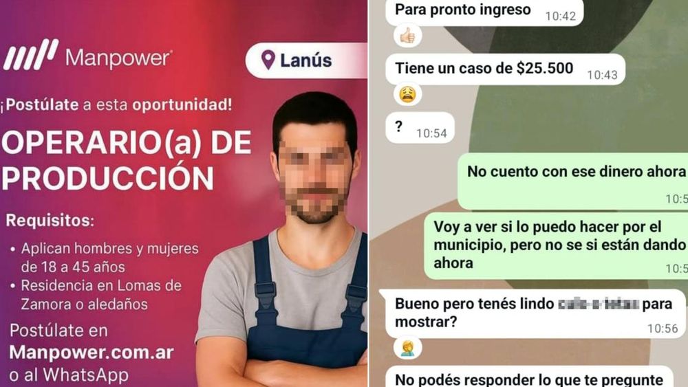 El estafador trataba de engañar a gente en búsqueda de trabajo.