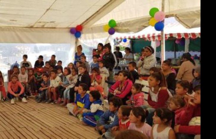 El payaso Tute de Lomas realizó un show para los chicos.