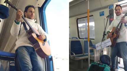 Entre empujones, estaciones y auriculares, su voz se impone en cada recorrido.