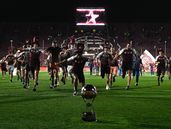 Los festejos de Lanús por la obtención de la Copa Sudamericana.