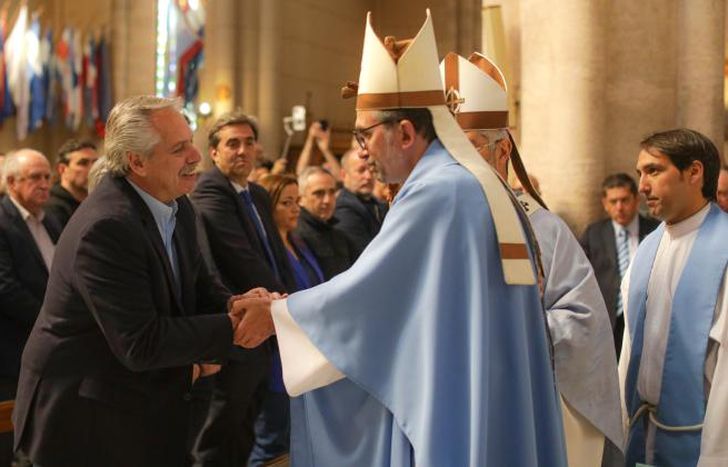 Alberto Fernández, en la Misa por la paz y la fraternidad de los argentinos, en Luján.