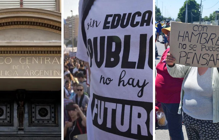 Lunes de reclamos contra las políticas de Javier Milei.