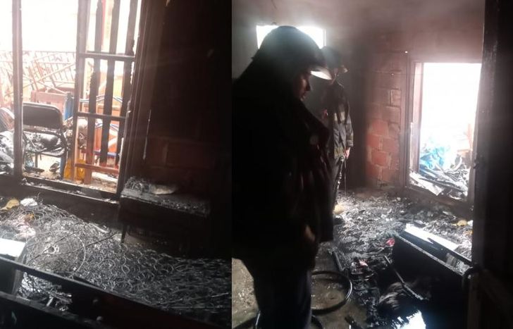 Así quedó la casa después del incendio.