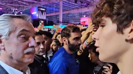 Joaquín Callao conversó con el presidente Alberto Fernández, en Tecnópolis.