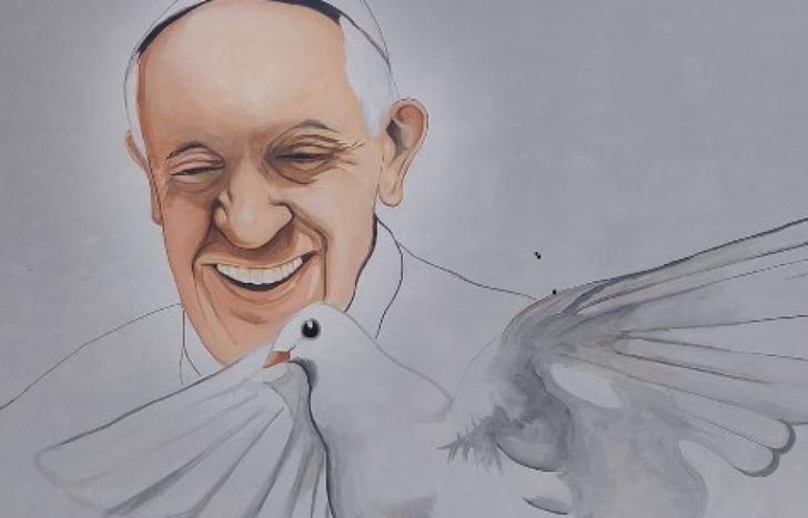 Los vecinos que pasen por allí ya pueden ver parte del mural.