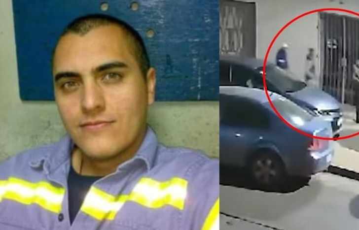 La víctima y los delincuentes, captados por una cámara de seguridad.