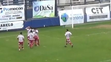 Palmieri celebra su gol. Palmieri celebra su gol.