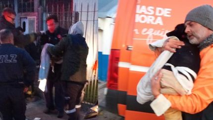 El perro fue rescatado por los Bomberos de Lomas y Defensa Civil.