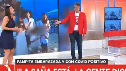 Fuerte cruce al aire entre Jujuy Jiménez y Horacio Cabak.