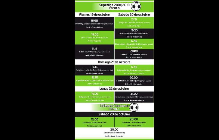 Árbitros designados para la Superliga y B Nacional.