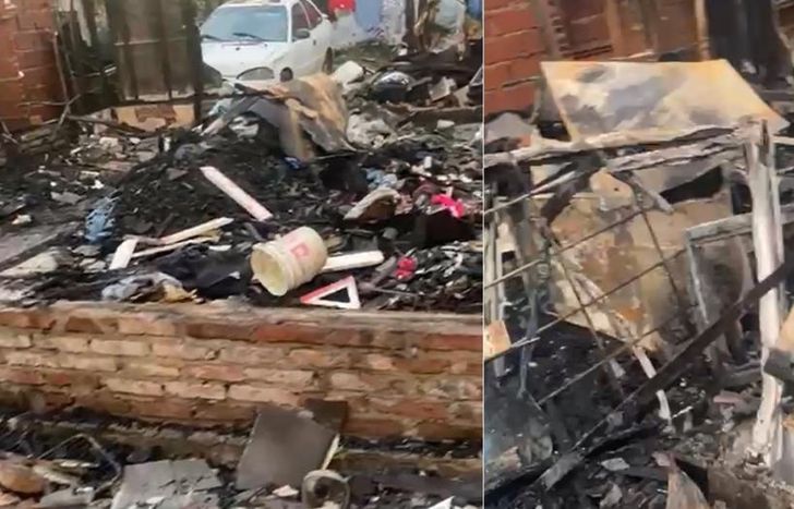 Así quedó la casa tras el incendio.