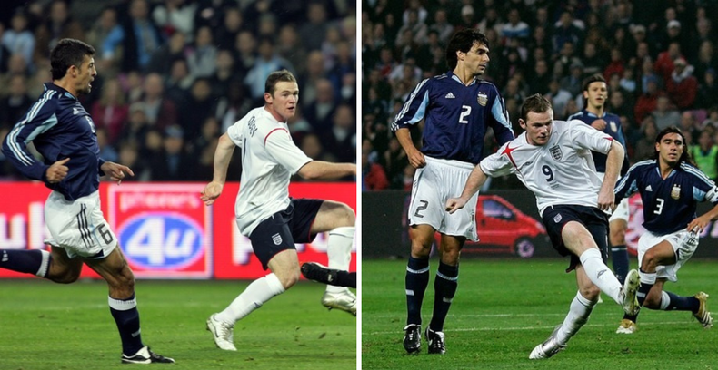 Walter Samuel y Roberto Ayala, hoy en el cuerpo t&eacute;cnico de Lionel Scaloni, jugaron el &uacute;ltimo partido entre la Selecci&oacute;n Argentina e Inglaterra. 