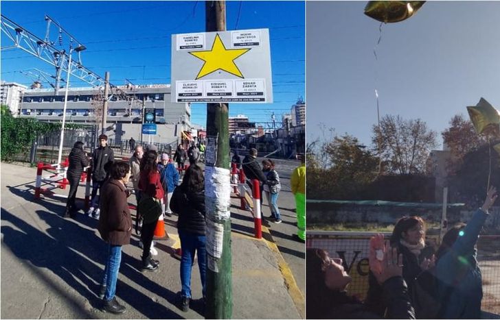 El acto fue en el paso a nivel de Boedo-Fonrouge, a metros de la estación de Lomas.
