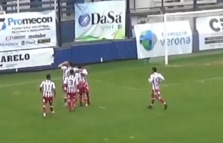 Palmieri celebra su gol.