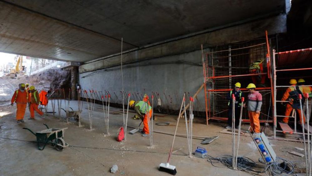 La estructura del cruce sigue tomando forma.
