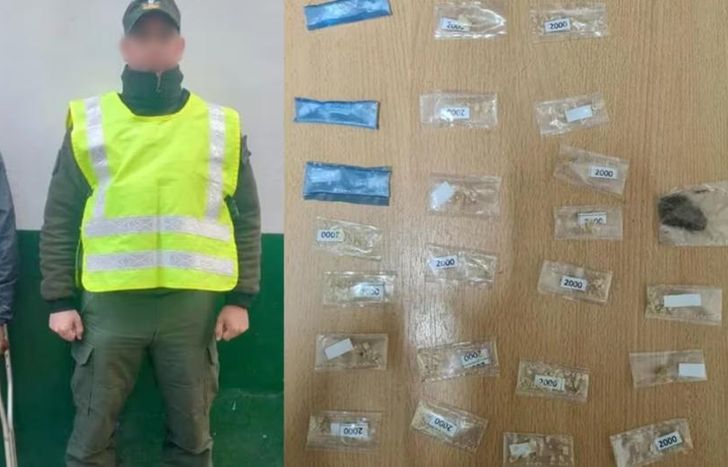 Resortín y la droga que le incautaron.