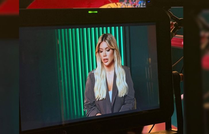 Wanda Nara en el rodaje de Triángulo Amoroso.&nbsp;