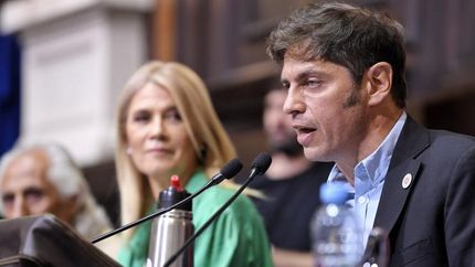 Kicillof, junto a Magario, en la apertura de sesiones del año pasado.