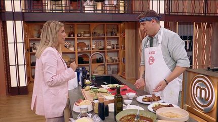 Wanda Nara y Maxi López en MasterChef Celebrity.&nbsp;