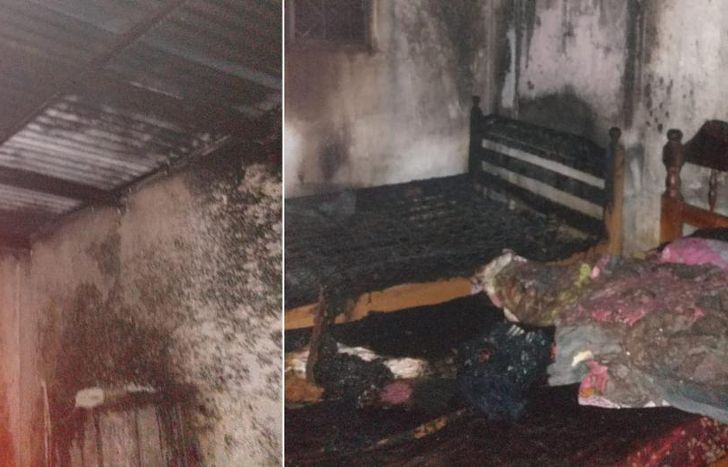 El resultado del incendio en una vivienda sobre Francisco de Aguirre.