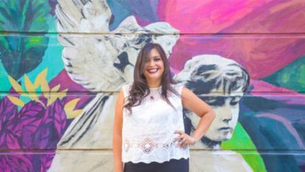 La moderadora del evento.