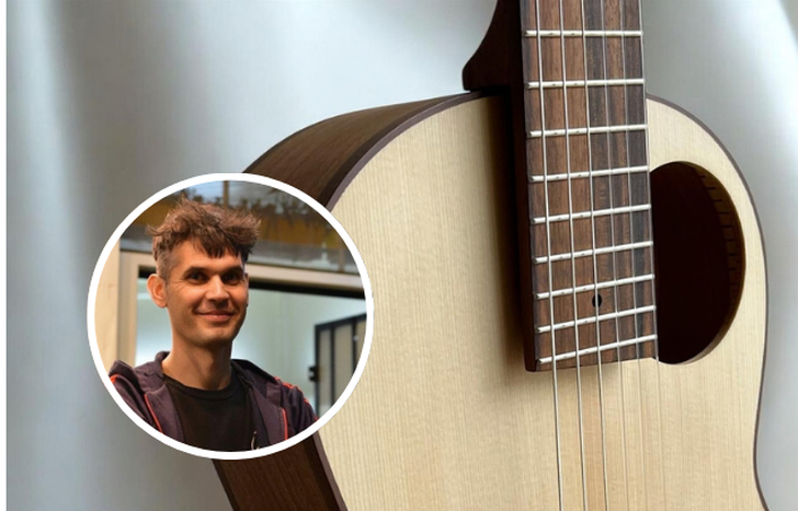 La guitarra creada en Banfield es desmontable.