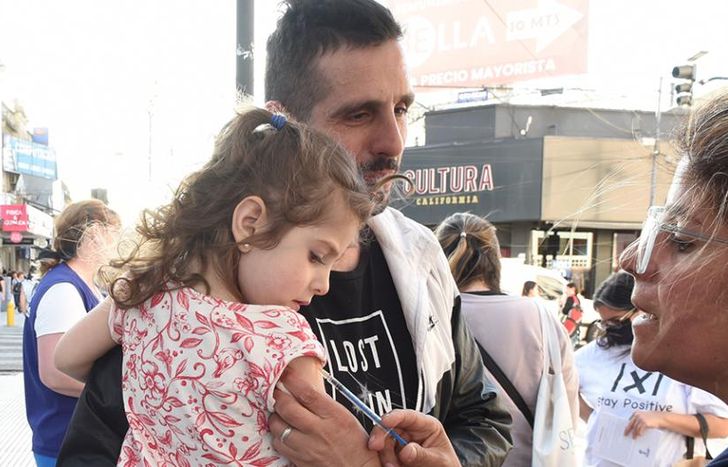 Una de las postas estuvo en la peatonal Laprida.