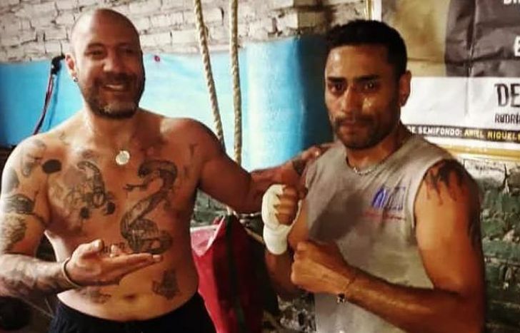 Pablo Acosta y su entrenador Diego Sanabria.