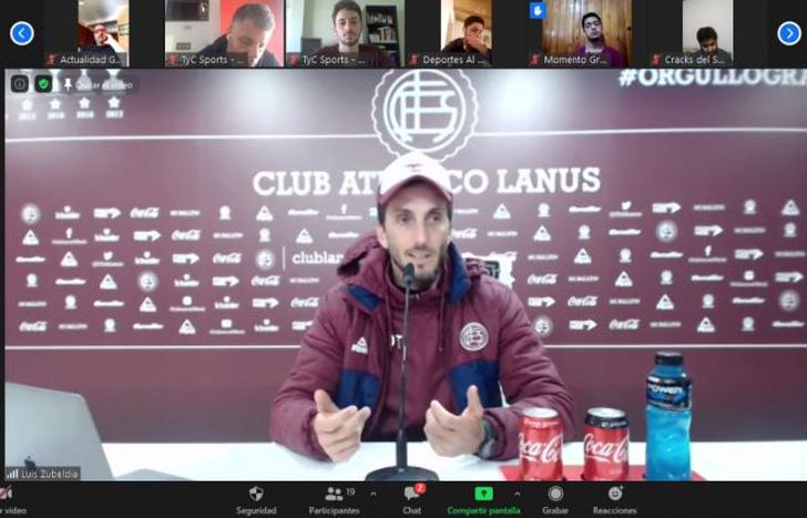 Zubeldía charló con los periodistas por Zoom.