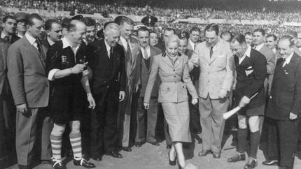 La histórica jornada, con Evita en el estadio de San Lorenzo.